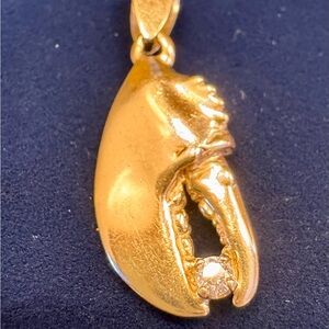 Gold Crab Claw Pendant